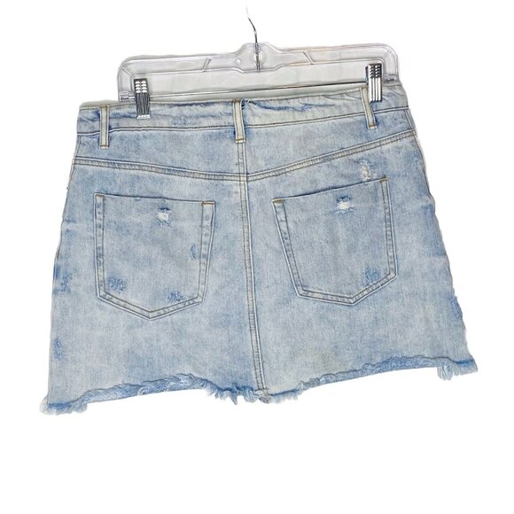 Forever 21 Cut Off Blue Jean Denim Mini Skirt 28 - Picture 2 of 3
